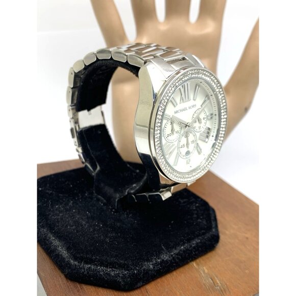 Michael Kors Women's Watch MK7429 Quartz Chronograph Silver Stainless Steel 42mm - Picture 2 of 15